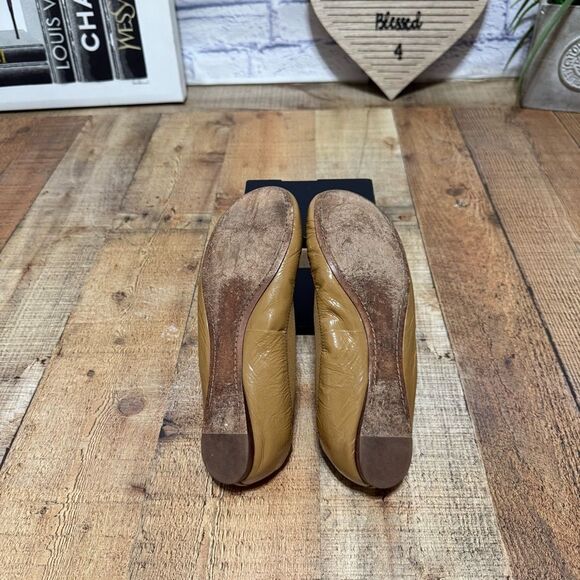 Tory Burch Flats Womens 8M Nude Beige Caroline Ballet Patent Leather Slip On - Picture 5 of 10